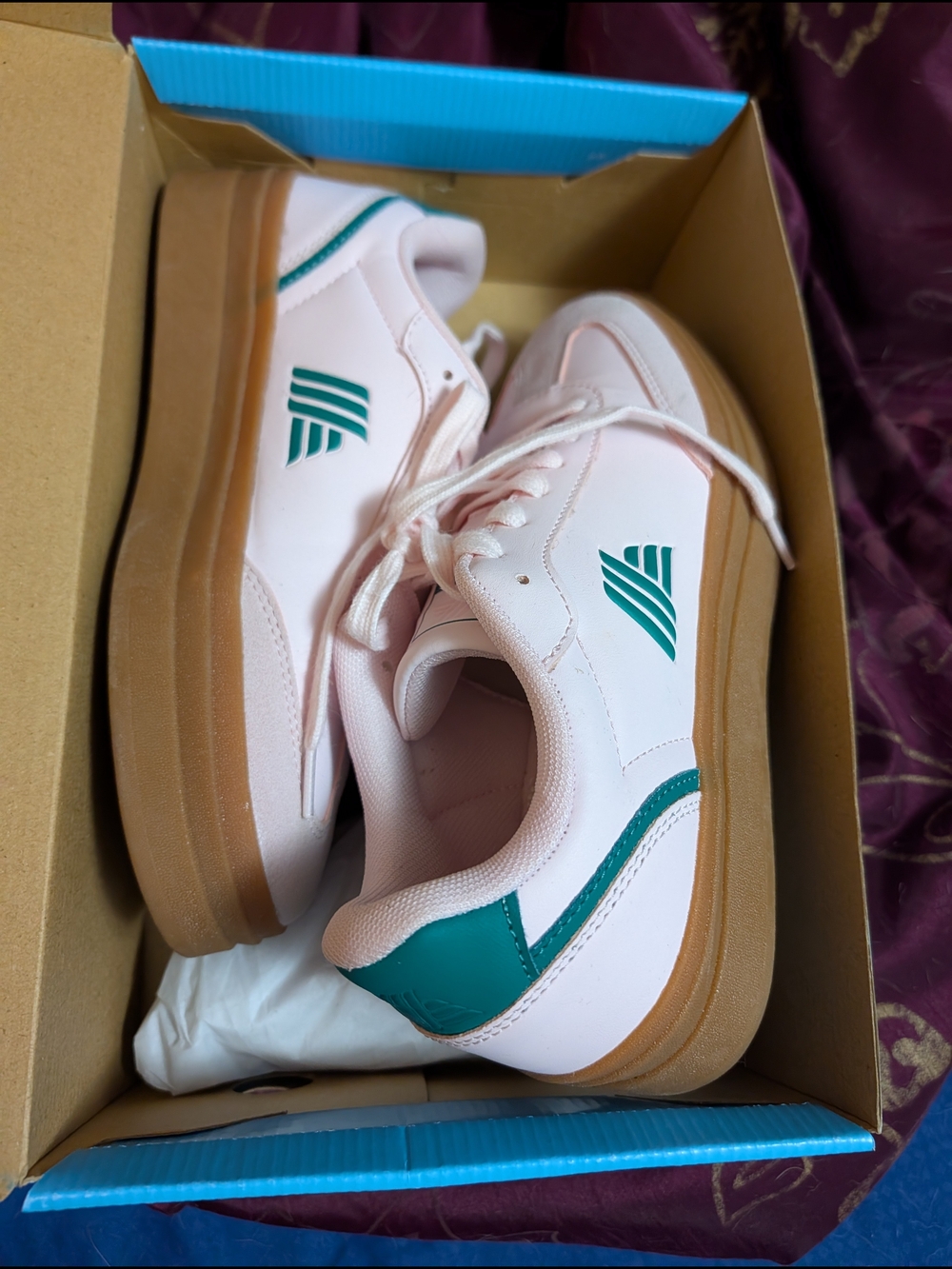 Aldi's Anniversary Women’s Casual Platform Sneakers in Light Pink and Teal